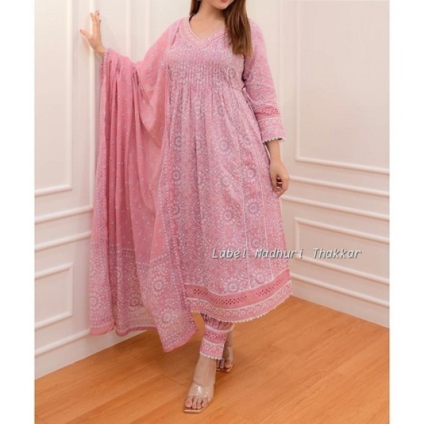 Exclusive Cotton Skin Print High Quality Three Piece For Women - 3 Pice Dress 02