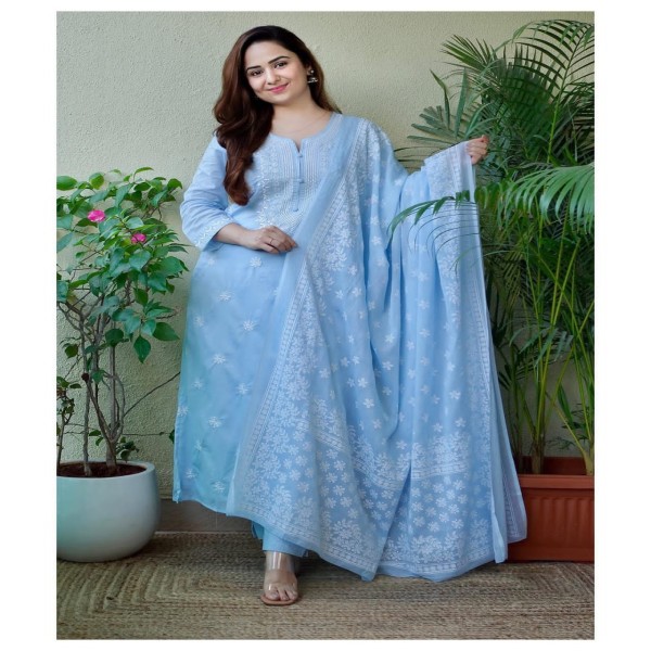 Exclusive Cotton Skin Print High Quality Three Piece For Women - 3 Pice Dress 04