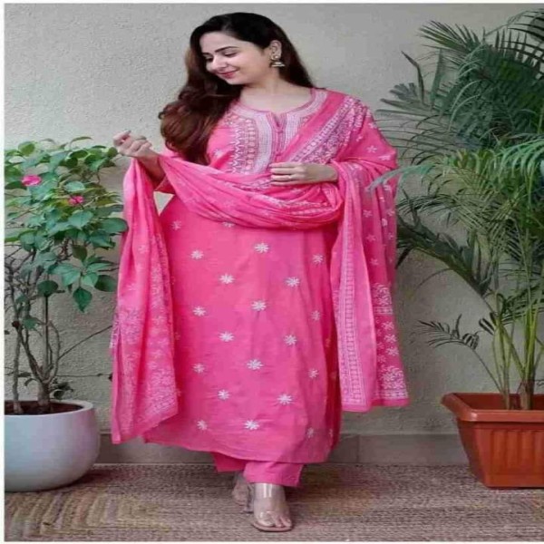 Exclusive Cotton Skin Print High Quality Three Piece For Women - 3 Pice Dress 05