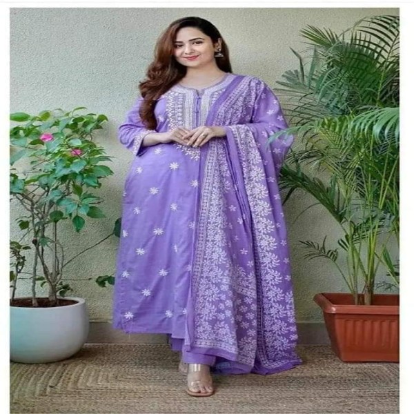 Exclusive Cotton Skin Print High Quality Three Piece For Women - 3 Pice Dress 06