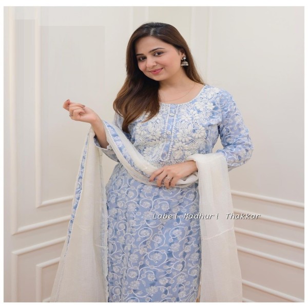 Exclusive Cotton Skin Print High Quality Three Piece For Women - 3 Pice Dress 08