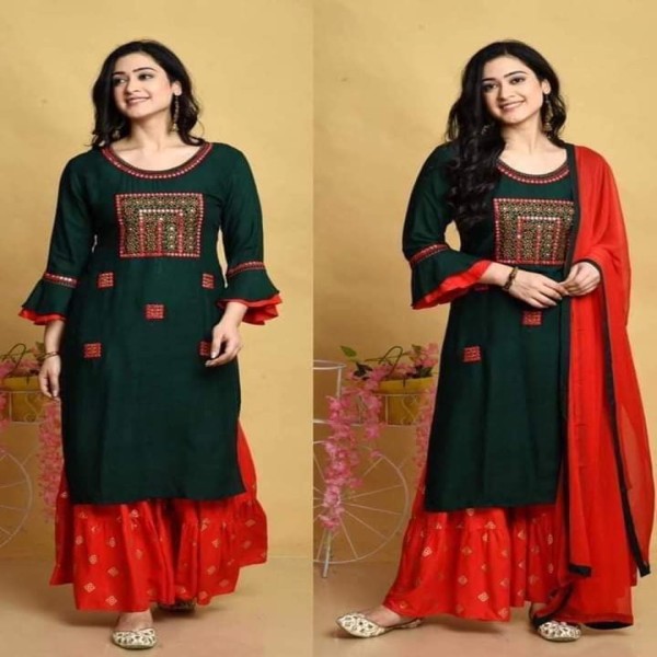 Exclusive Cotton Skin Print High Quality Three Piece For Women - 3 Pice Dress 11