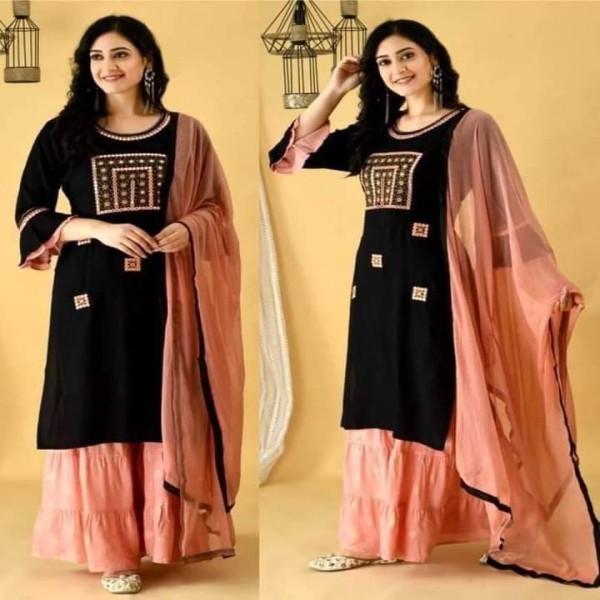 Exclusive Cotton Skin Print High Quality Three Piece For Women - 3 Pice Dress 12