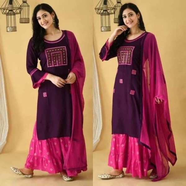 Exclusive Cotton Skin Print High Quality Three Piece For Women - 3 Pice Dress 13