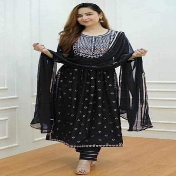 Exclusive Cotton Skin Print High Quality Three Piece For Women - 3 Pice Dress 14