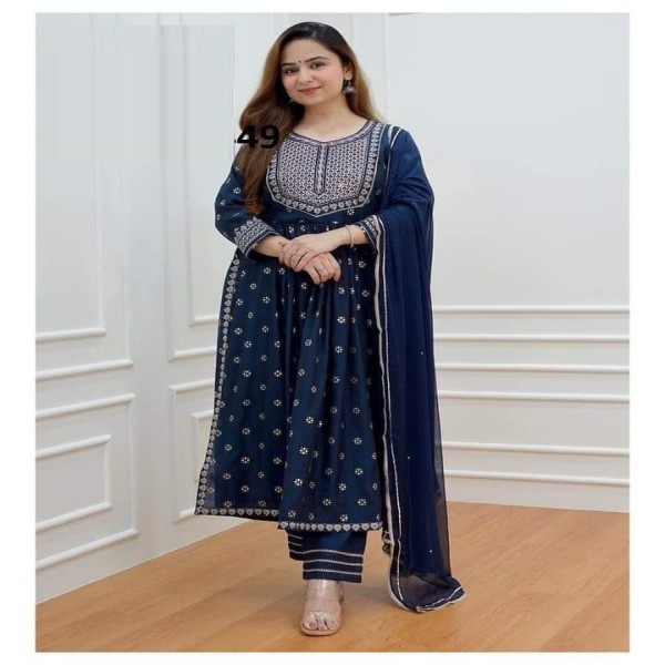Exclusive Cotton Skin Print High Quality Three Piece For Women - 3 Pice Dress 17