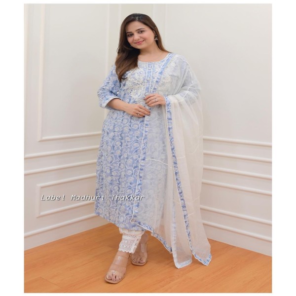 Exclusive Cotton Skin Print High Quality Three Piece For Women - 3 Pice Dress 20