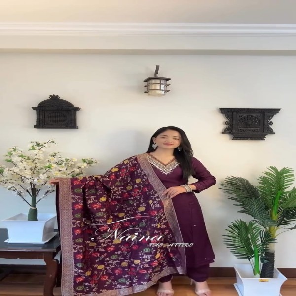 Exclusive Cotton Skin Print High Quality Three Piece For Women - 3 Pice Dress 22