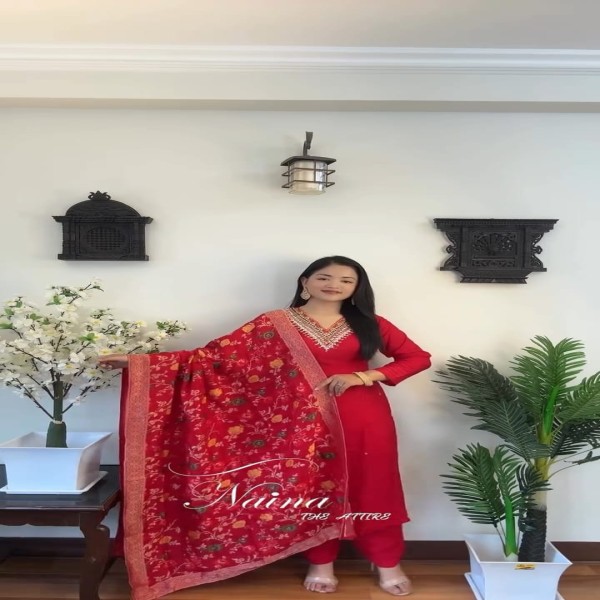 Exclusive Cotton Skin Print High Quality Three Piece For Women - 3 Pice Dress 23
