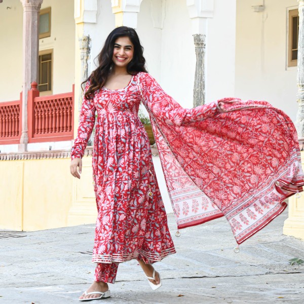 Exclusive Cotton Skin Print High Quality Three Piece For Women - 3 Pice Dress 26