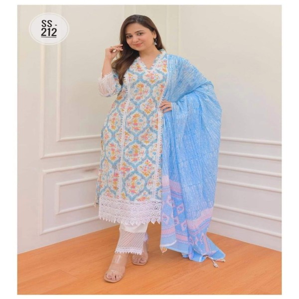 Exclusive Cotton Skin Print High Quality Three Piece For Women - 3 Pice Dress 28