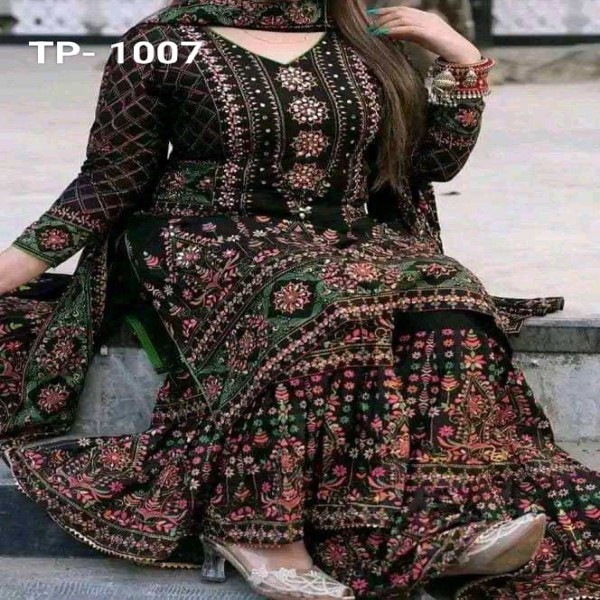 Exclusive Cotton Skin Print High Quality Three Piece For Women - 3 Pice Dress 33