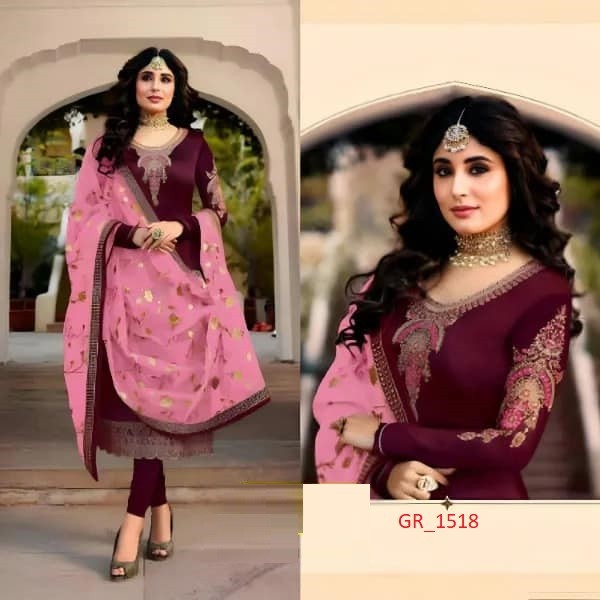 Georgette Embroidary Party Wear three peace 105