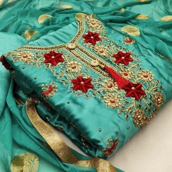 Georgette Embroidary Party Wear three peace 107