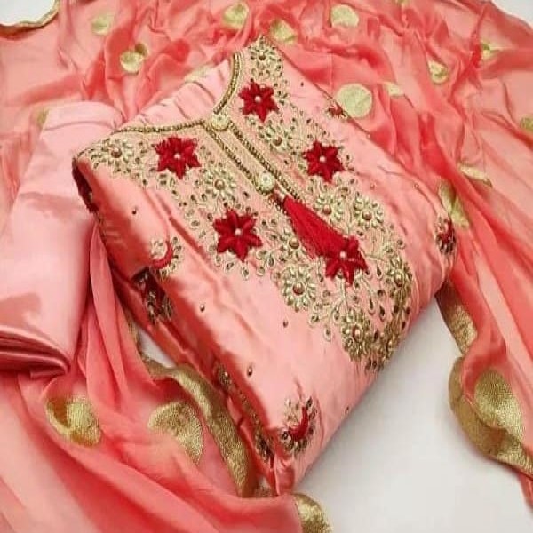 Georgette Embroidary Party Wear three peace 109