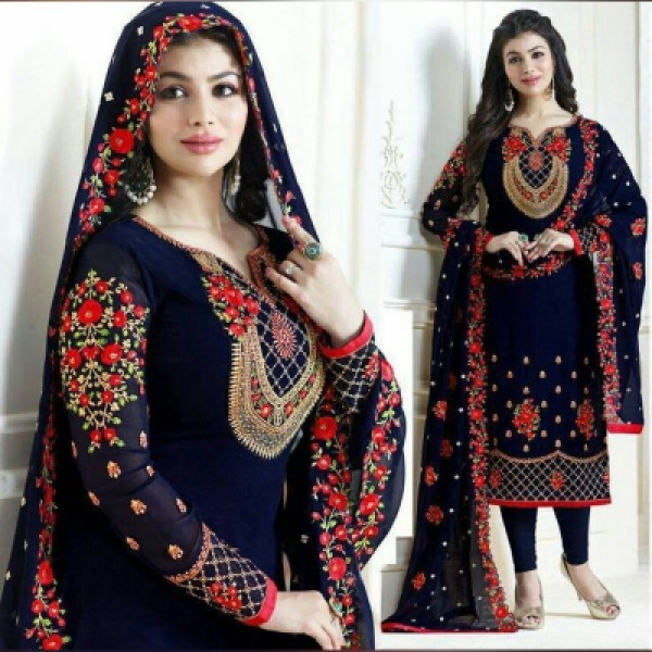 Georgette Embroidary Party Wear three peace 118