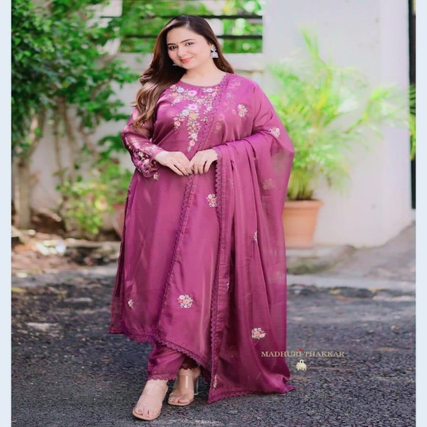 Georgette Embroidary Party Wear three peace 120