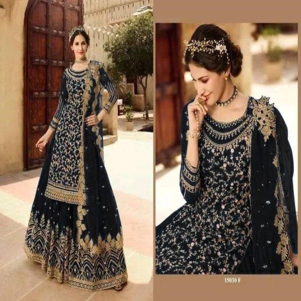 Georgette Embroidary Party Wear three peace 121