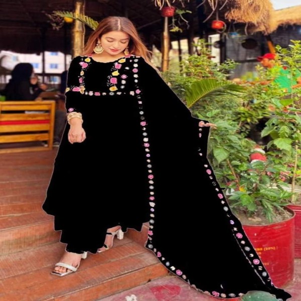 Georgette Embroidary Party Wear three peace 122