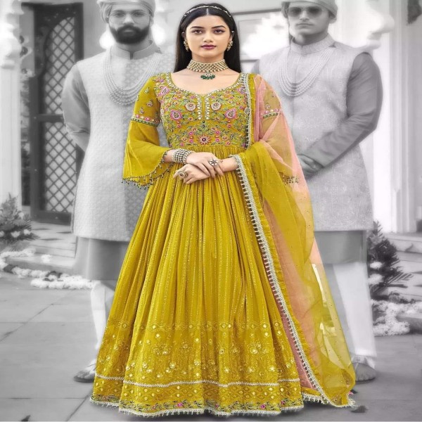 Georgette Embroidary Party Wear three peace 120