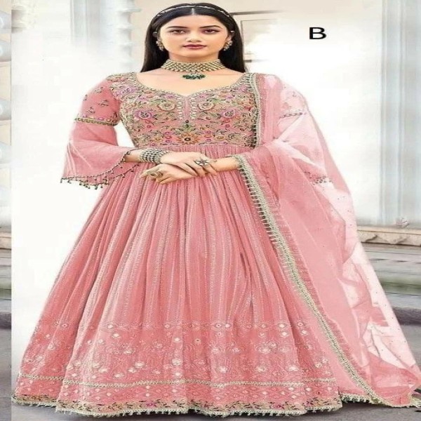 Georgette Embroidary Party Wear three peace 121